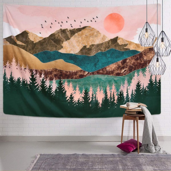 Mountain Wallpaper Forest Tree Tapestry Sunset Tapestry Luonto La