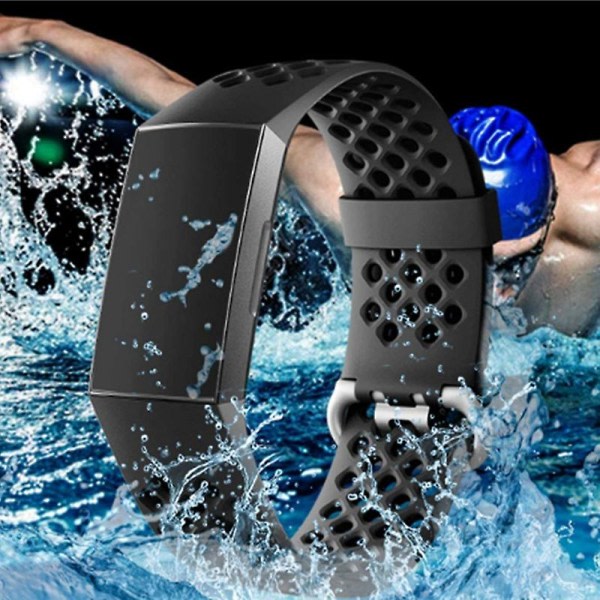 Watch av watch runt hålet Smart armband Mjukt silikonarmband för Fitbit Charge 3/4 Jikaix Green