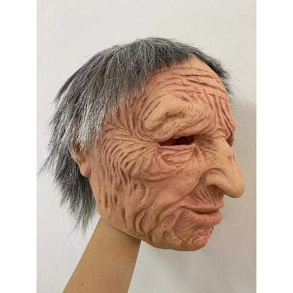 Halloween latexmask - gammal man dekor realistisk ansiktsmask för mänsklig rynka-XF1- C
