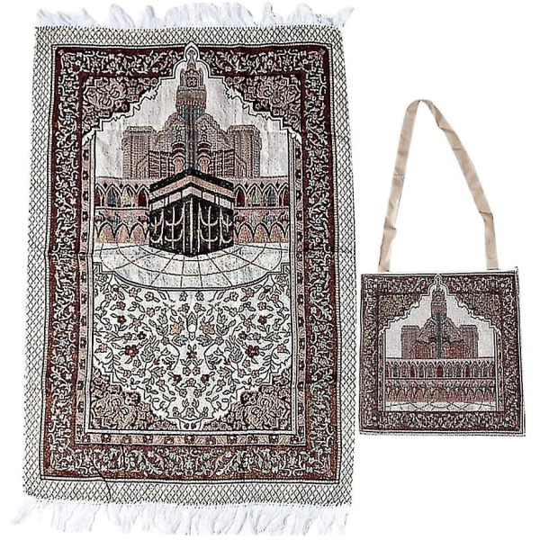 Muslimsk bønnematte med islamsk oppbevaringspose Qibla-teppe