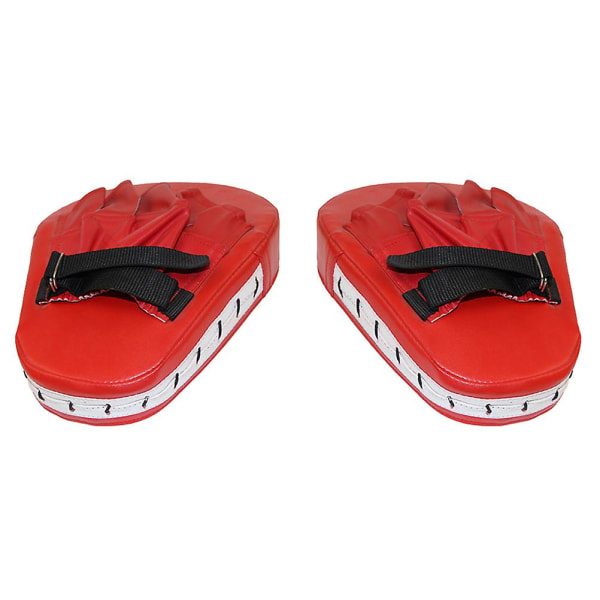 Ett par boxningshandskar i Pu-läder Premium stansmatta Fitness inomhus dekompressionsutrustning (röd och svart)