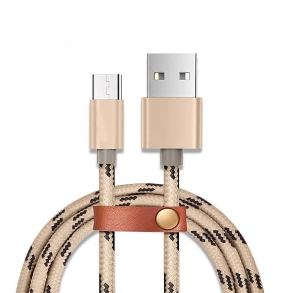 2m flettet ladekabel USB type-c oplader til Samsung Galaxy --5 pak