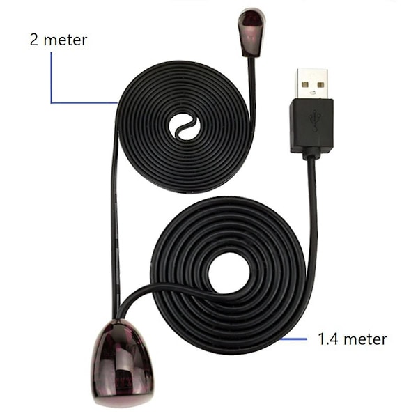 Infrapuna IR Kaukosäätimen Jatke Toistin Vastaanotin USB-sovitin Lähetin Soveltuu Kaukosäätimille 2m Valoilla