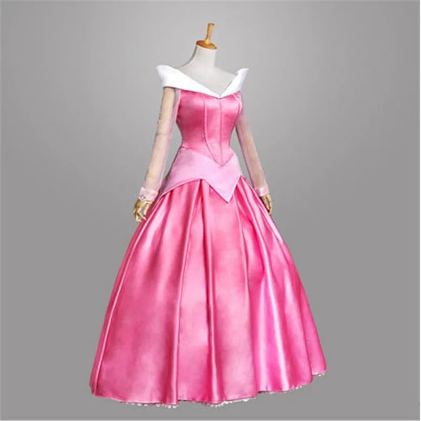 2021 Film Sleeping Beauty Prinsesse Aurora Luksuriøs Fancy Voksen Kjole Cosplay Kostume Halloween Jul Kvinde Kappe Kjole Sæt XXL XXL Pink Cloak and dress