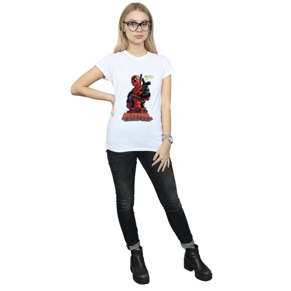 Marvel Dam/Ladies Deadpool Hey You T-shirt i bomull L Vit Vit L