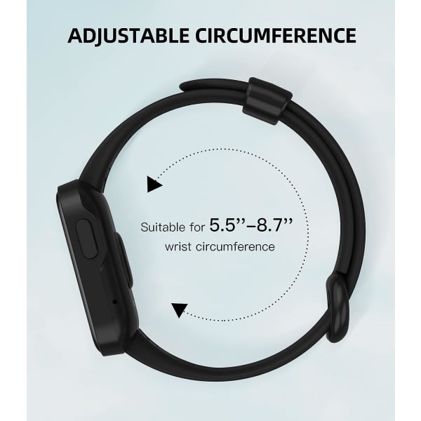 Rem kompatibel med Xiaomi Mi Watch Lite/Redmi Watch, Mjukt silikonbyte Sportband Armband - Sort