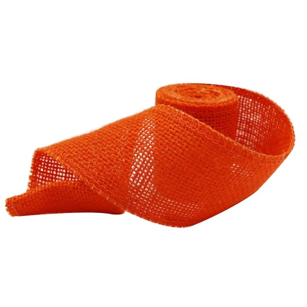 2m Rustik Natur Jute Hessian Jute Bånd Rulle Syning Emballage DIY Håndværk Jikaix Orange Rød