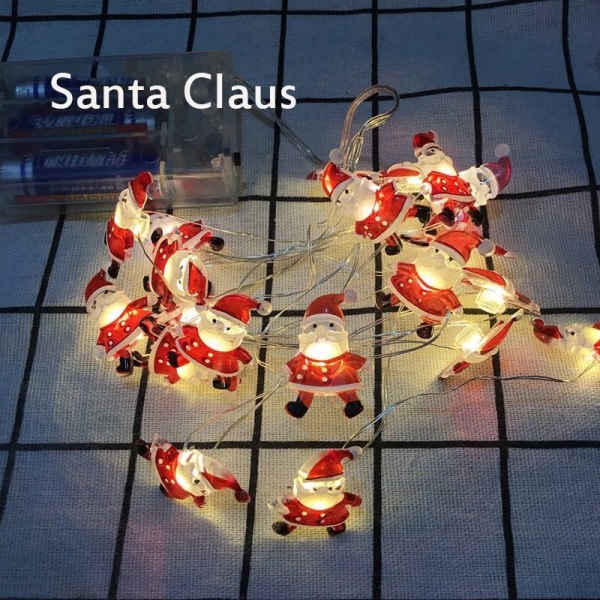 2m Joulukuusen valaistus String Santa Claus Cane Lumiukko Chr