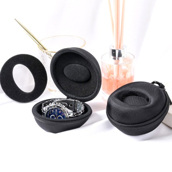 Bärbar watch förvaringsbox Single Watch Travel Case dragkedja stor
