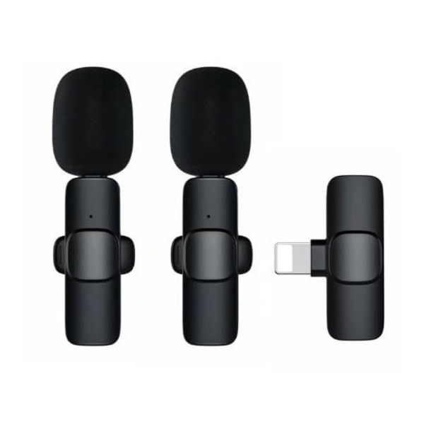 Trådløs Bluetooth Live Broadcast Lavalier Mikrofon kompatibel (Type-c + Apple Adapter)