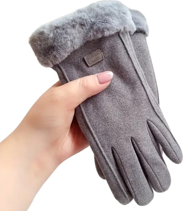 Vinterhandsker Kvinder Touchscreen Plysforet Vindtæt Uldfleece Én Størrelse Gray One size