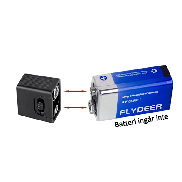 LED lommelygte 9 volt røgalarm batteri