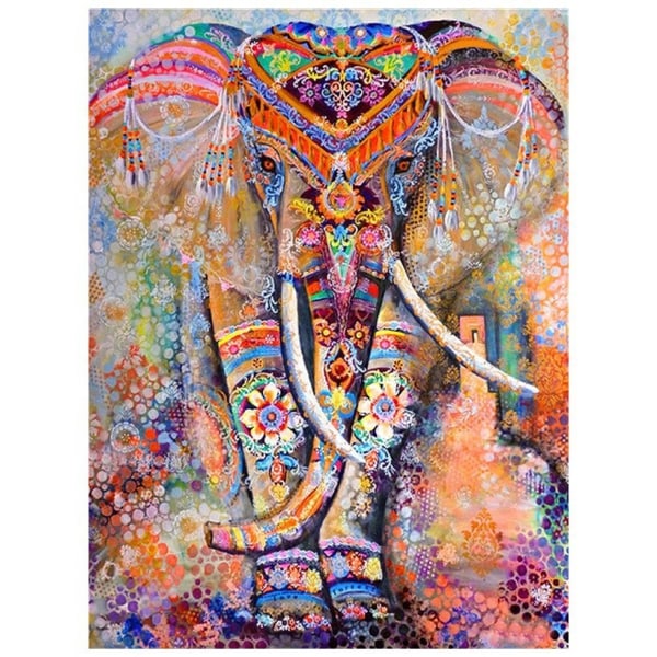 Heminredningsmålning Diamantmålning - Elefant