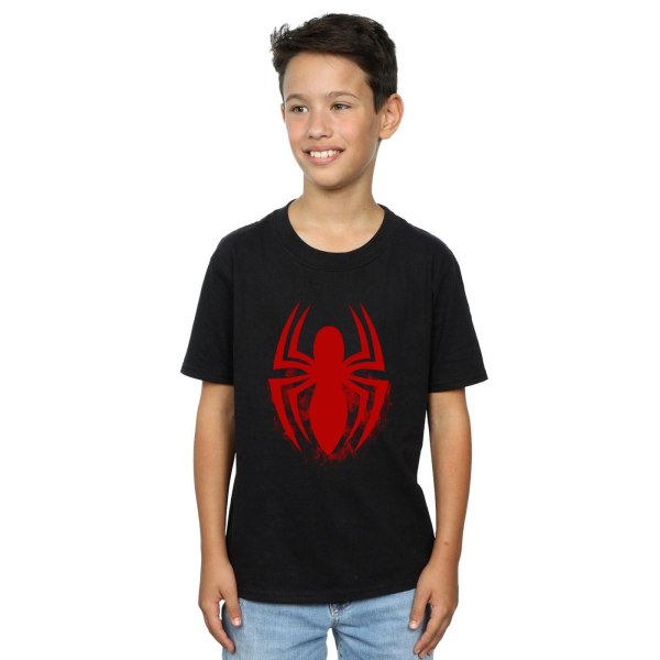 Marvel Boys Spider-Man Logo Emblem T-skjorte 9-11 år Svart Svart 9-11 år