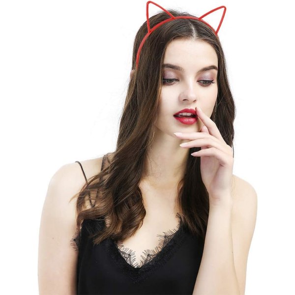 12-pack Cat Ears Pannband Plast Cat Pannband Cat Bow Pannband Makeup Party Huvudbonader för kvinnor