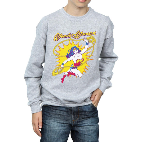 DC Comics Boys Wonder Woman Leap Sweatshirt 5-6 år Sport Gr Sport Grå 5-6 år