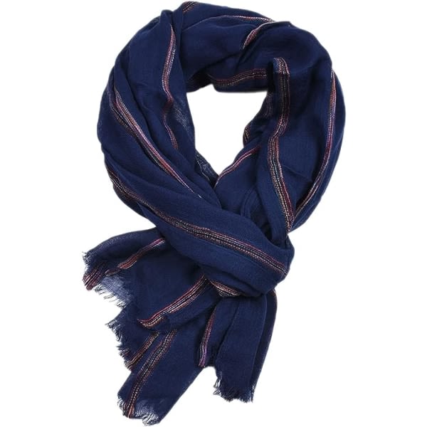 Randig herrscarf i myk bomull for sommer eller vinter 190 * 95 cm.