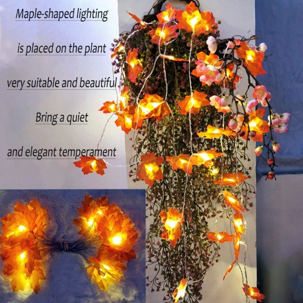 Lövdekorationer, Fairy Lights, 20 Maple Leaf Light, Trädgårdsbelysning utomhusbelysning, Juldekorationer Halloween-dekorationer