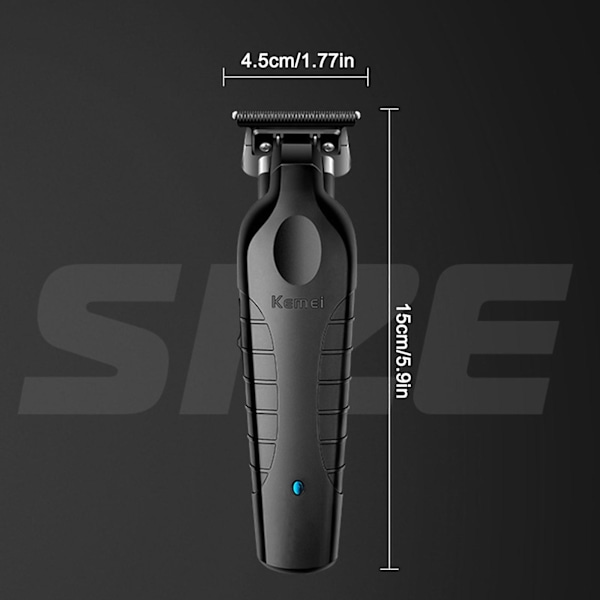Kemei Trådløs Hårtrimmer 0mm Clipper Professionel Elektrisk Klippemaskine, 100% Ny