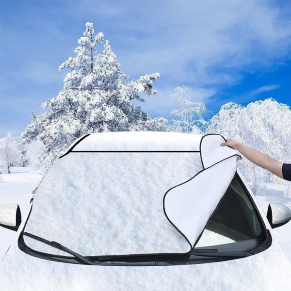 Magneettinen cover autoille, Ice Sun UV -pölyvedenpitävä autoille, taitettava auton tuulilasi jäätymissuoja