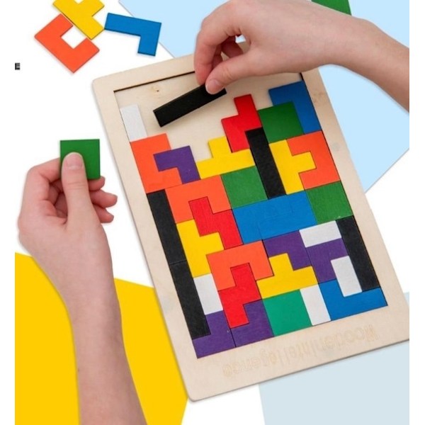 IQ-pussel Spel / Leksak för Barn - Träleksak Multicolor multifärg