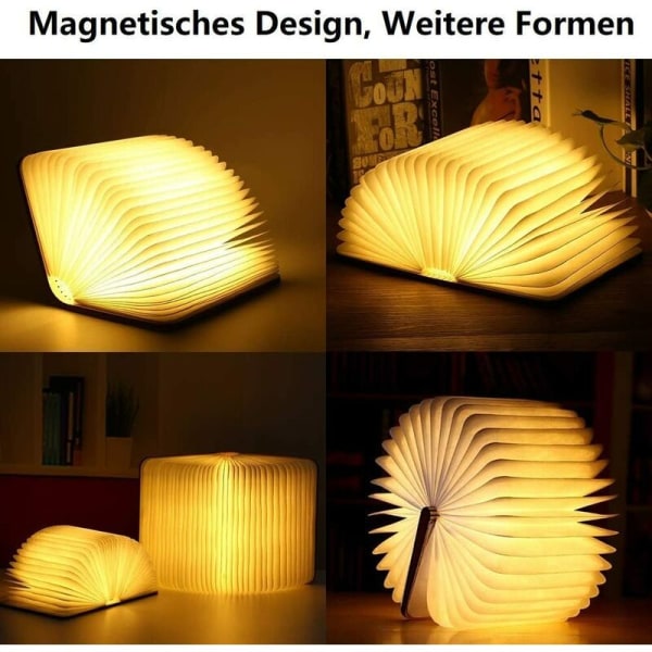 Träfällbar boklampa, magnetiska LED-boklampor, dekorativa