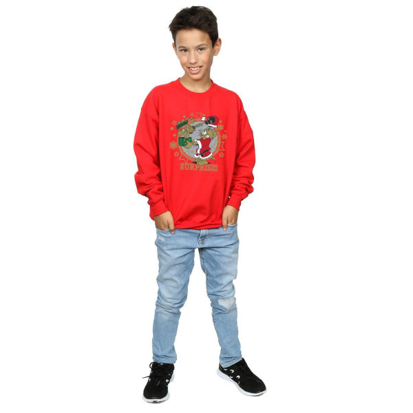 Tom And Jerry Boys Christmas Surprise Sweatshirt 7-8 Years Red 7-8 Years