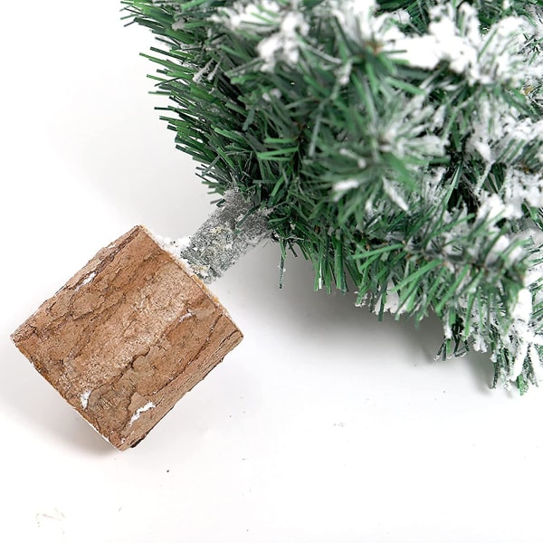 26 cm kunstigt miniature juletræ med træbund