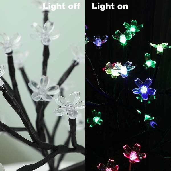 Cherry Blossom Tree Lampe 1,5 fod kunstigt træ med 40 lysdioder 16 Rgb lystilstand bordlampe, fjernbetjening [DB]