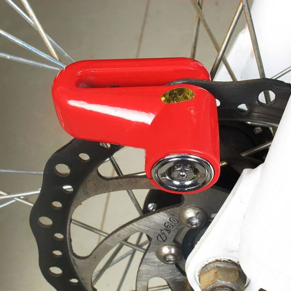 Sykkelsikkerhetslås, skivebromslås, motorsykkellås, støttebeskyttelsesmotorsykkellås (rött)