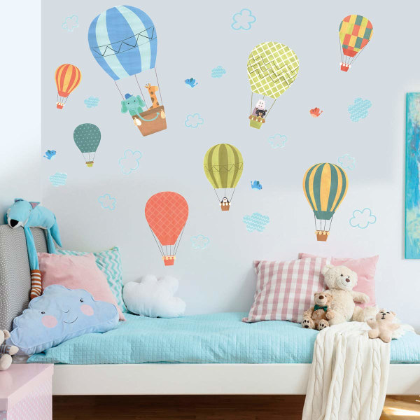 Kreativa väggdekaler för barn i vattenfärg för barnkammare