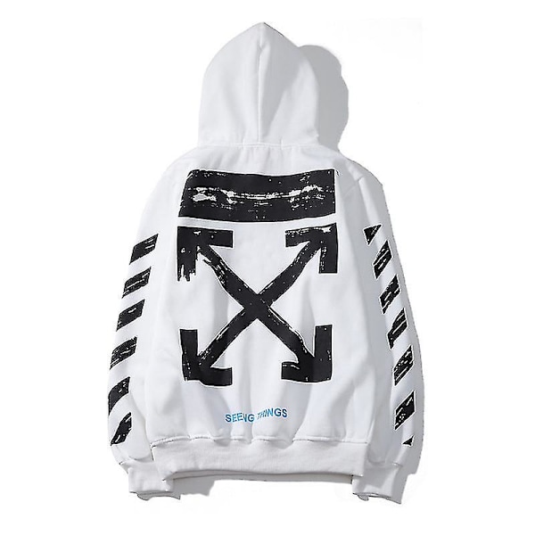 Stribet hættetrøje Retro Arrows Off-white hættetrøjejakke Hvid White M