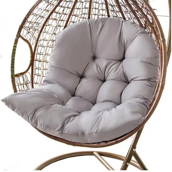 Innendørs hage hengende eggstol hengekøye stol sete tykk pute puter, 120x80cm khaki