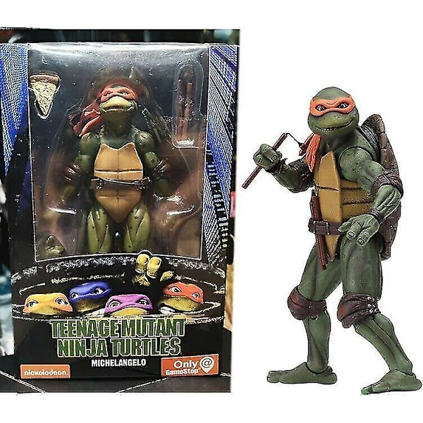 Ninja Turtles 1990 Elokuva 7\" Neca Tmnt Teini-ikäiset Liikkuvat Lelut Mutantti Toimintahahmo Lahjat Lapsille Db Michelangelo