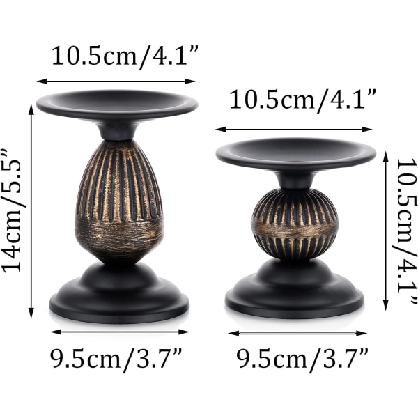 Candle Holders Set of 2 Distressed Metal Candle Holders