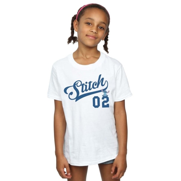 Disney Girls Lilo And Stitch T-shirt i atletisk bomull 9-11 år Vit 9-11 år