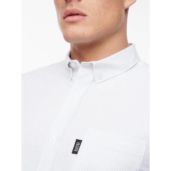 Bewley & Ritch Miesten Dewey-raidallinen Oxford-paita XL Valkoinen Valkoinen XL