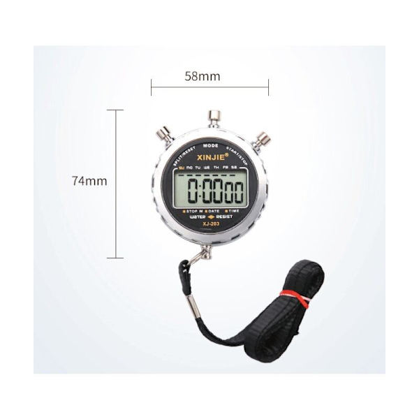 Digitalt Stoppeklokke, Vanntett 1/100 Sekunders Nøyaktighet Timer, Lommeformat LCD-Display Vekkerklokke for Fotballtrening Sportstrenere