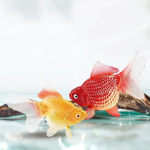 Flytende kunstig gullfisk 2 stk realistisk for akvarium