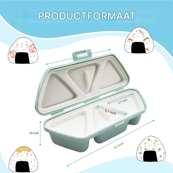 Sushi Maker Onigiri Form 6-i-ett Risballform Blå