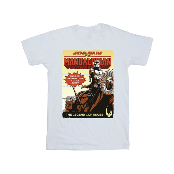 Star Wars The Mandalorian Girls Bumpy Ride Bomuld T-shirt 5-6 Y Hvid 5-6 år
