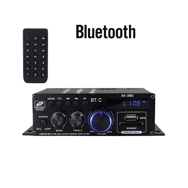 Ak380 800W 12V Forsterker Bluetooth Stereo Hjemme Bil Bass Lyd Amp Musikkspiller Bilhøyttalere Klasse D FM USB/SD