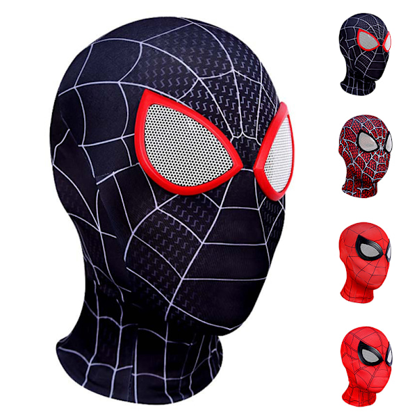 Miles Morales Spider-Man Maske Låve Halloween Superhelter Cosplay Party Prop D