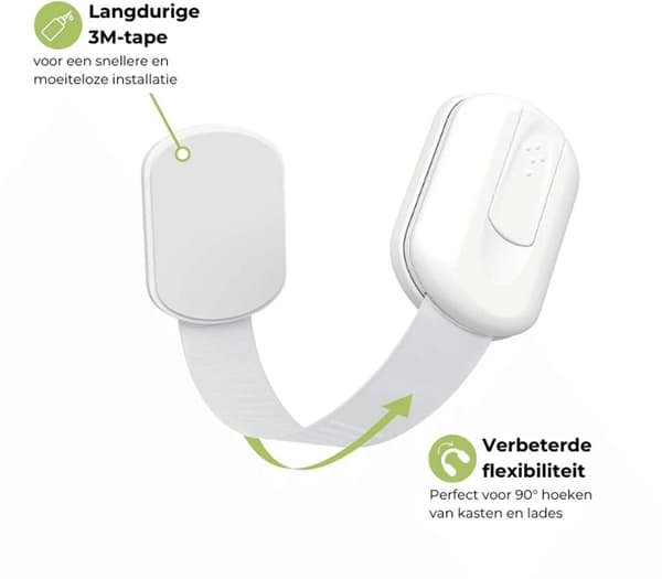Børnesikring til skabe 10 stk. selvklæbende uden boring babysikring White