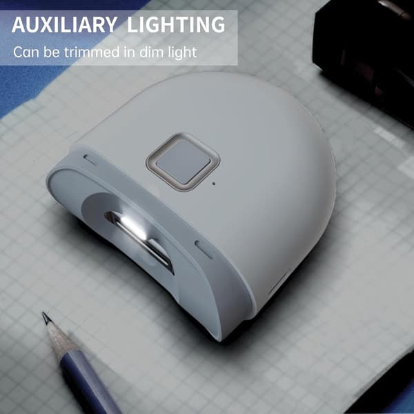 Elektrisk negleklipper profesjonell med poleringshode LED-lys lilla USB White