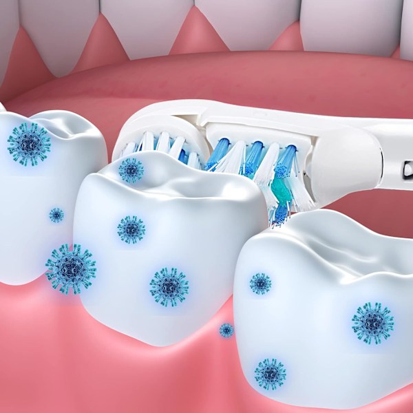 Herkät vaihtoharjat sähköhammasharjoihin (4 kpl) Kaksoispuhdistavat pyörivät setit yhteensopivat Braun Oral B Cross Action Power-XF3- kanssa