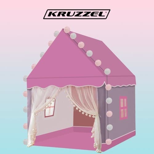Lekehus for barn / Barnetelt med LED - 130cm Rosa pink