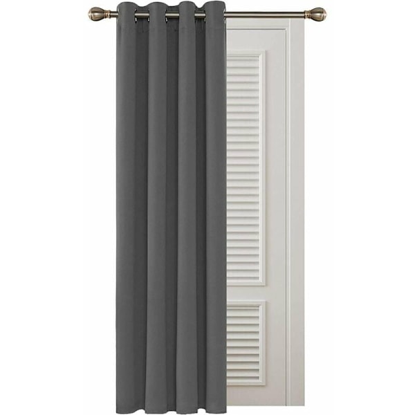 Isolerte blendingsgardiner, 132x160 cm (BxH), stue- og soveromsgardiner, moderne design, med maljer, lysegrå, 1 stk.