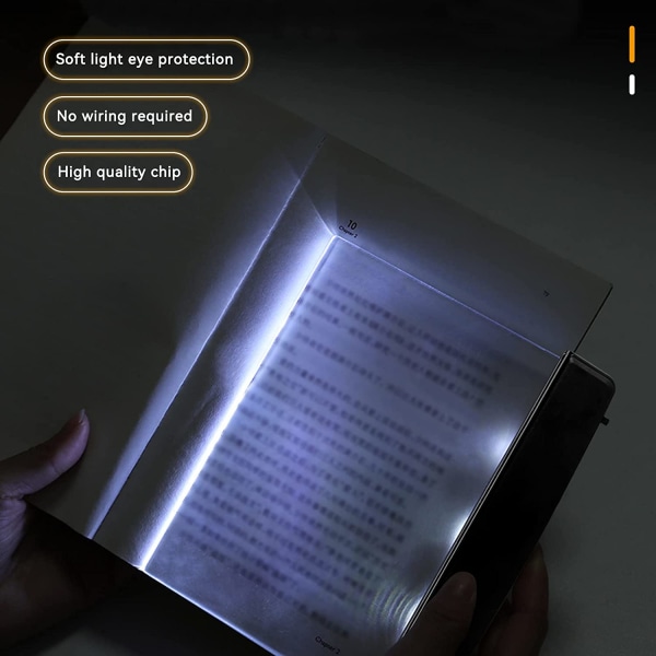 LED-boklampa läslampa med avtagbar sidoklämma för böcker
