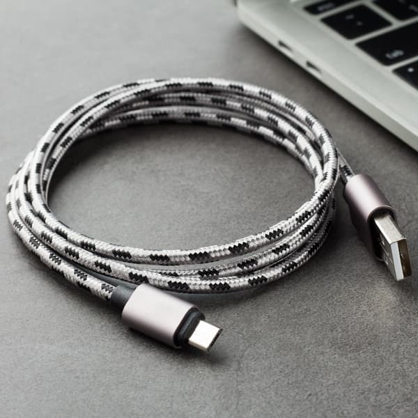 2m flettet ladekabel USB type-c oplader til Samsung Galaxy --5 pak